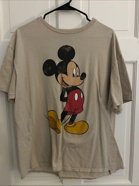 Disney Men’s Short Sleeve Mickey Mouse Tee - Beige, Black, Red, Yellow